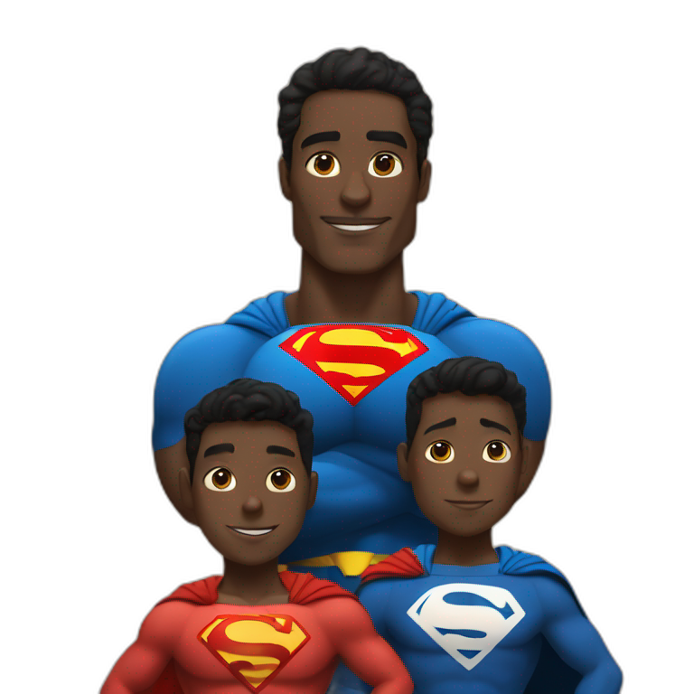 Black superman with two sons emoji