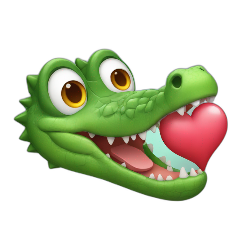 crocodile with heart in his eyes emoji