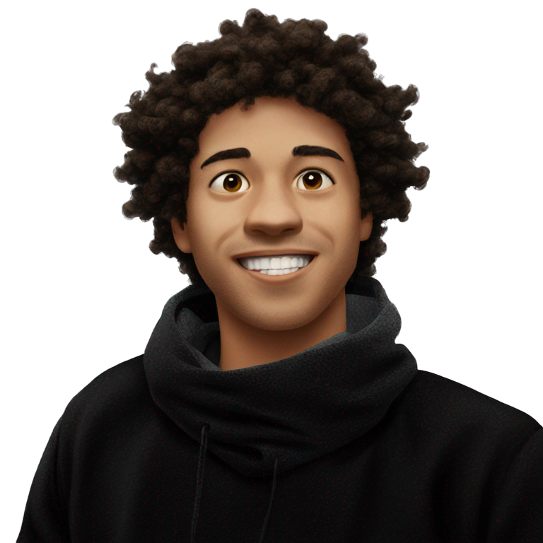 afro boy on white background emoji
