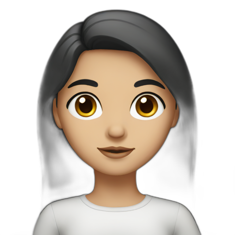 Persian girl with dark hair and black eyes emoji