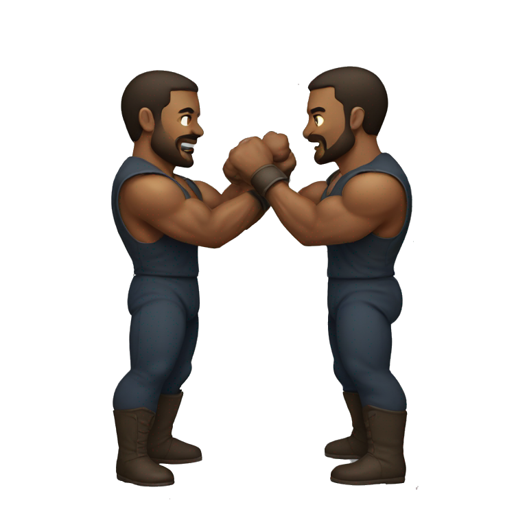 Two strong men fighting emoji