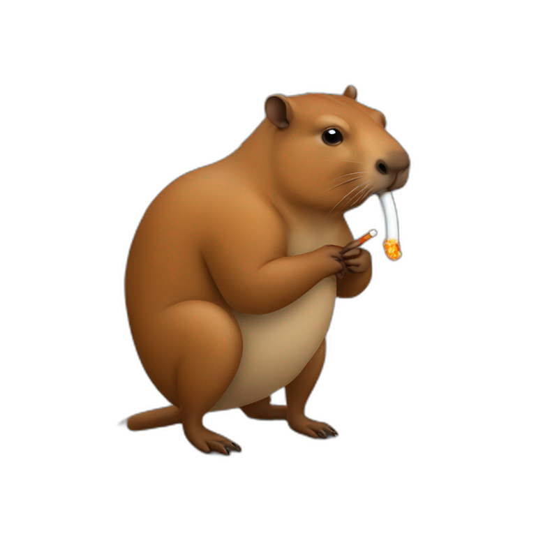 Capibara smoking a cigarette emoji