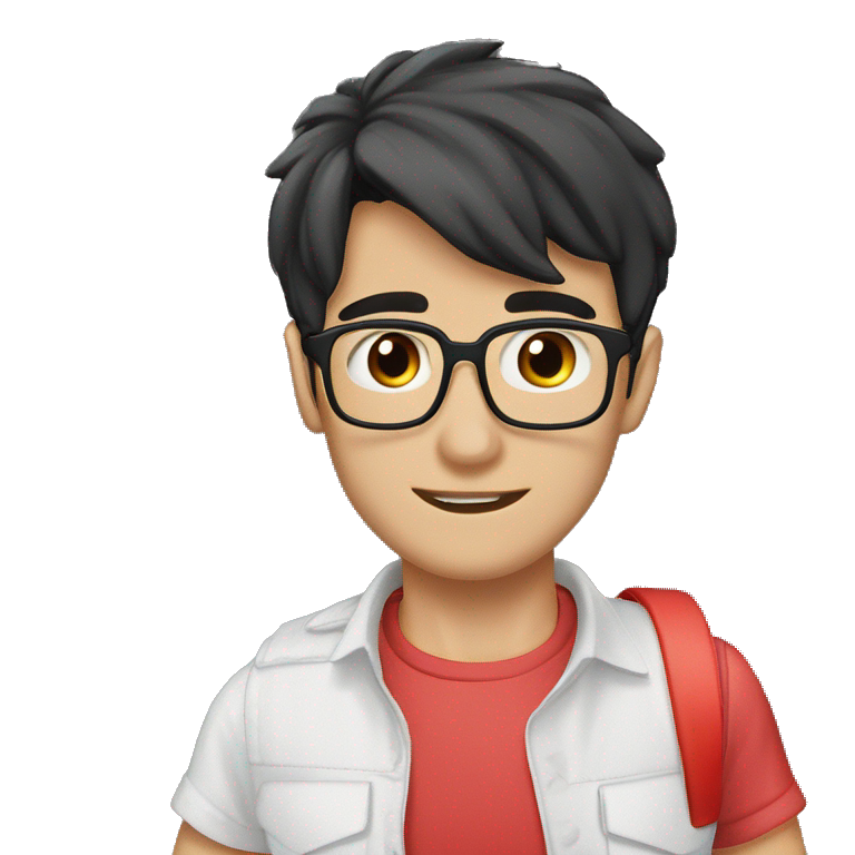 cheerful boy in glasses emoji