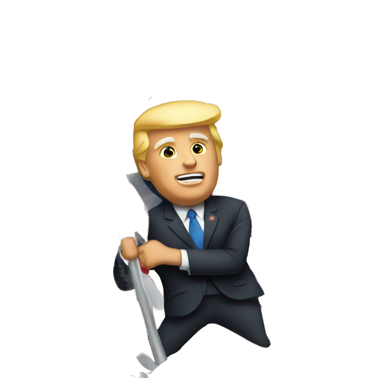 Trump holding an America flag emoji