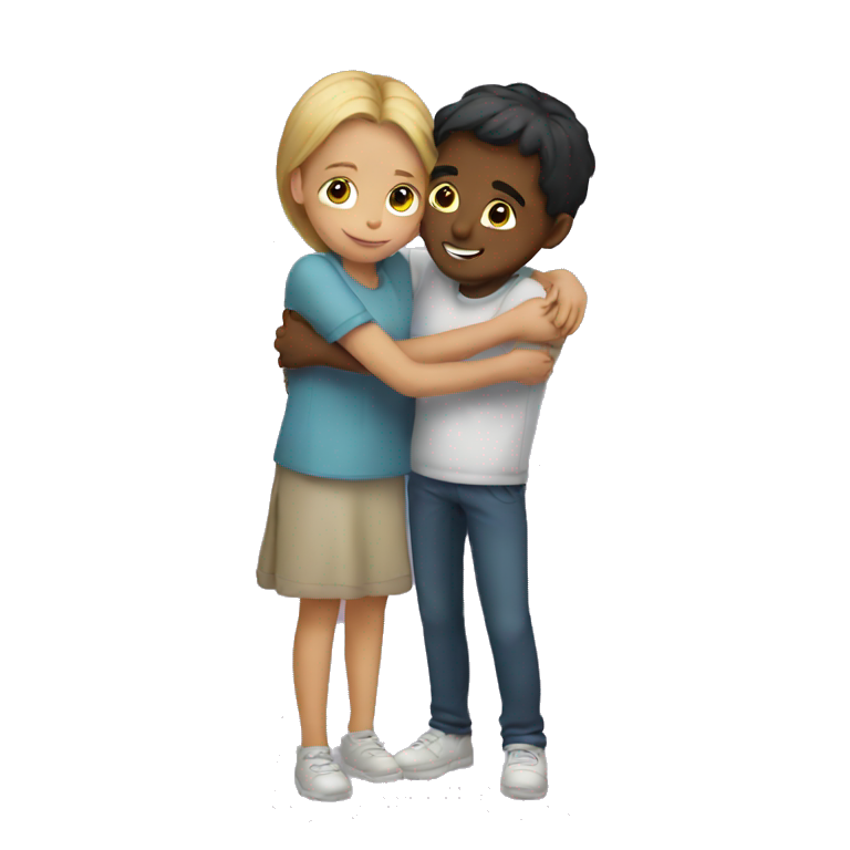 Girl boy hugging emoji