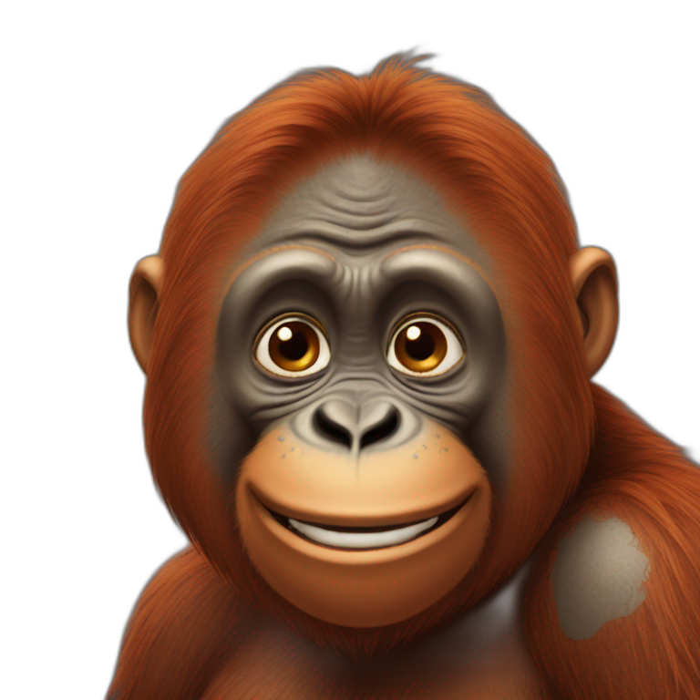Smirking-orangutan emoji
