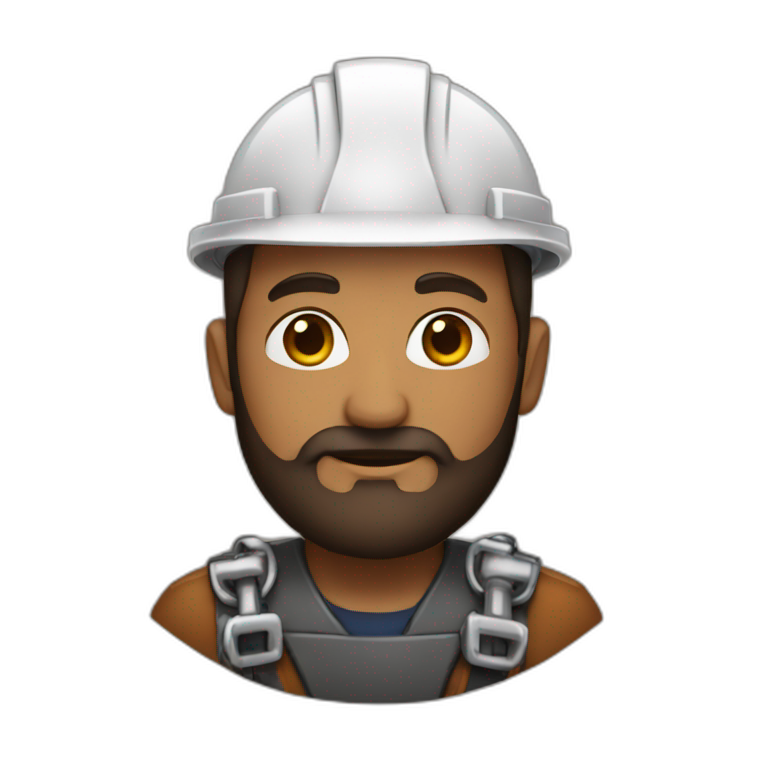 brown engineer with anchor beard emoji