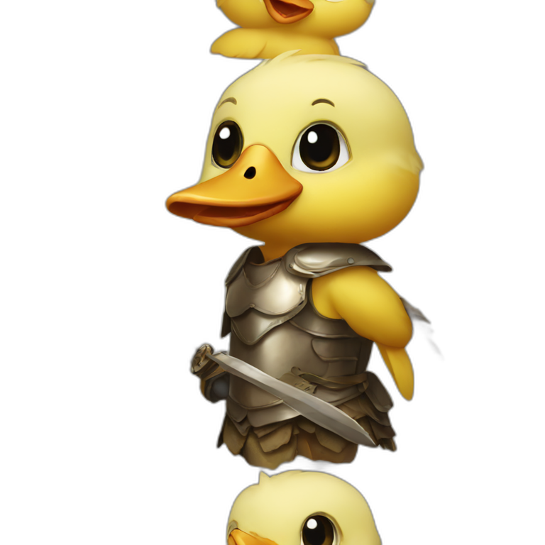 Baby duck wearing armor emoji