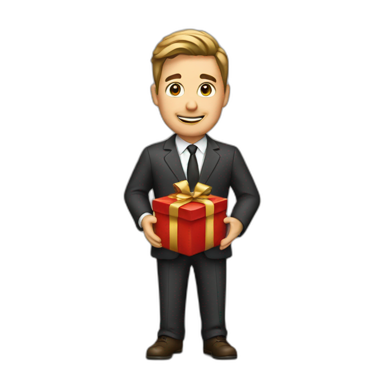 a lawyer holding a present emoji