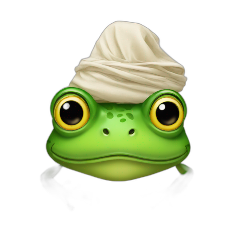 frog in traditional arab head dress emoji