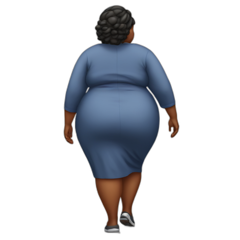 Fat black lady walking away emoji