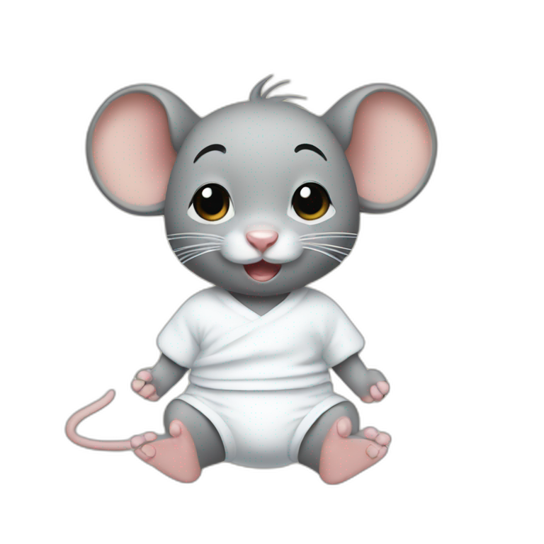 young jerry mouse with white diaper emoji