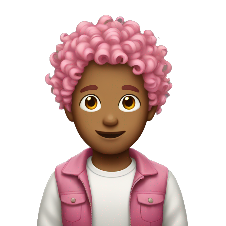 pink curly hair boy emoji