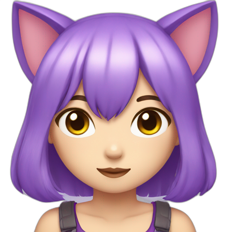 purple neko girl emoji