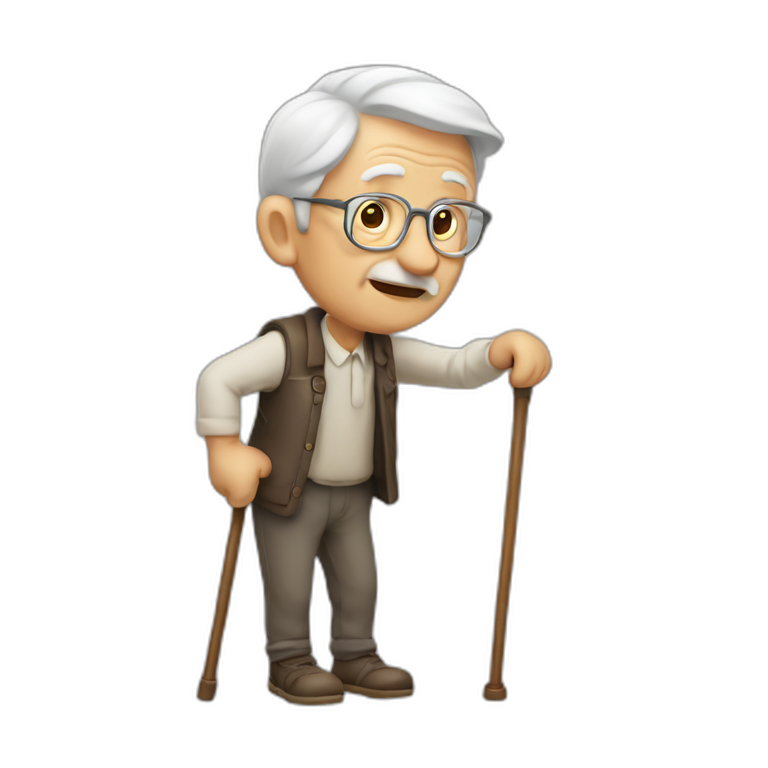 old man with cane emoji