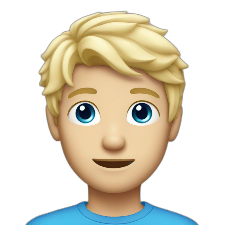 blond haired boy with blue eyes emoji
