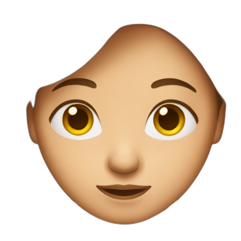 girl with brown hair holding laptop emoji