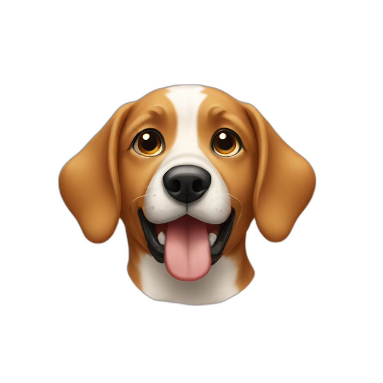 caramel dog playing black nose emoji