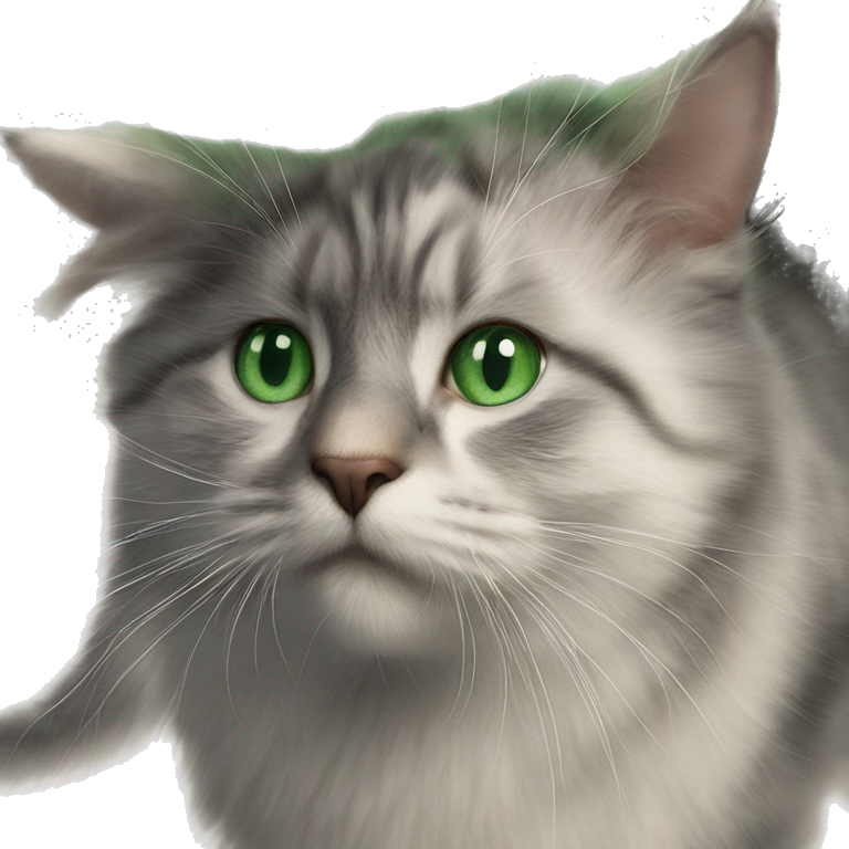 green-eyed cat on white emoji