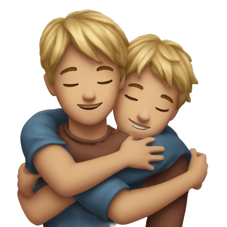 two boys hugging emoji