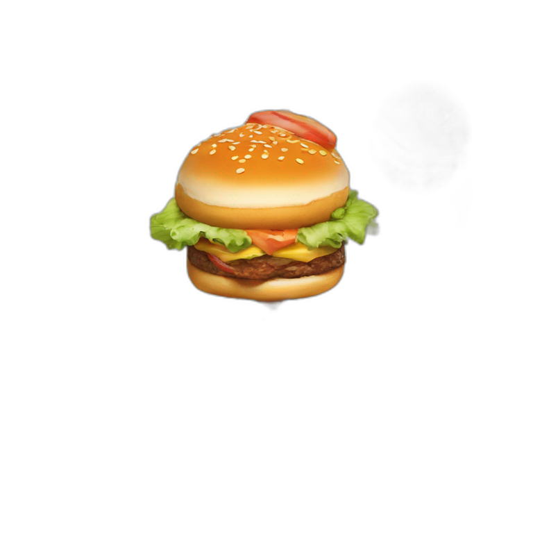 Manuel Macron qui mange un burger king emoji