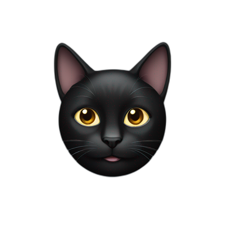 Black cat with right ear clipped emoji
