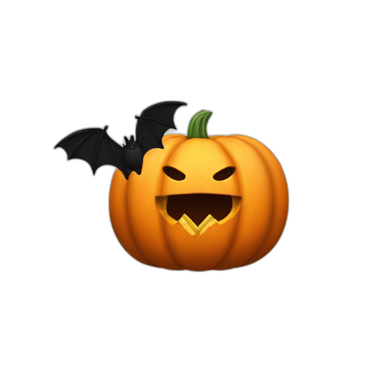 Pumpkin hitting a bunny with a bat emoji