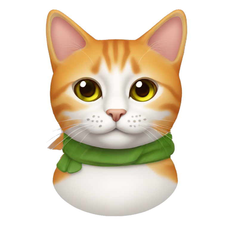 Gato color naranja tierno ojos verde con una mancha café en la nariz emoji