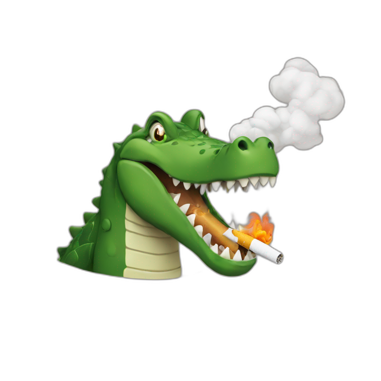 Crocodile smoke cigarette emoji