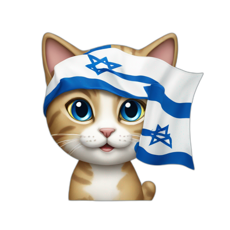 Cat with Israel flag emoji