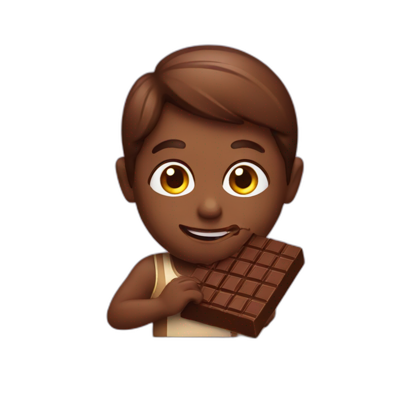 chocolate eating chocolate emoji