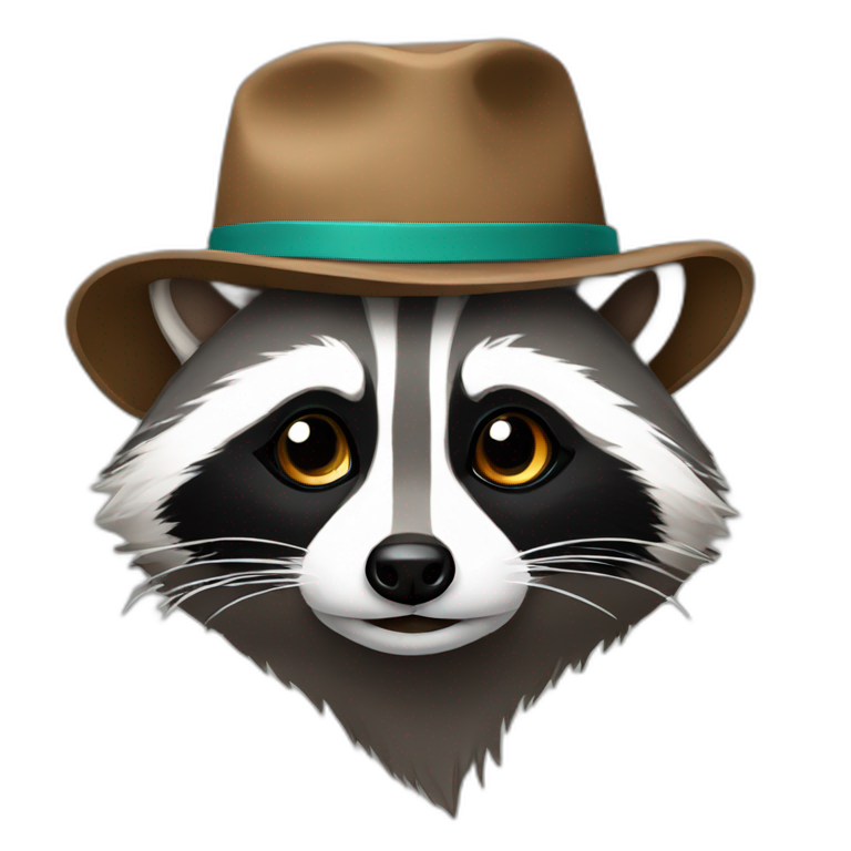 Raccoon in hat emoji