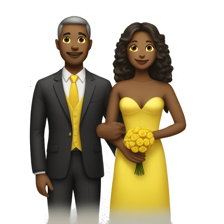 marriage of a yellow woman and a yellow man emoji