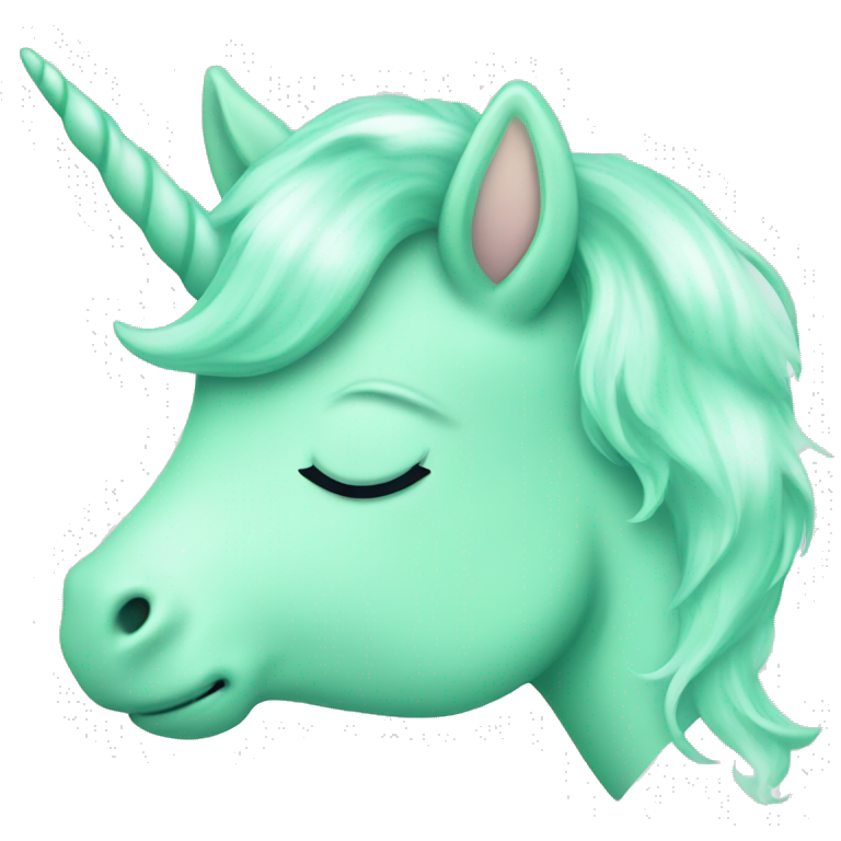 Cute Mint green sleeping unicorn emoji