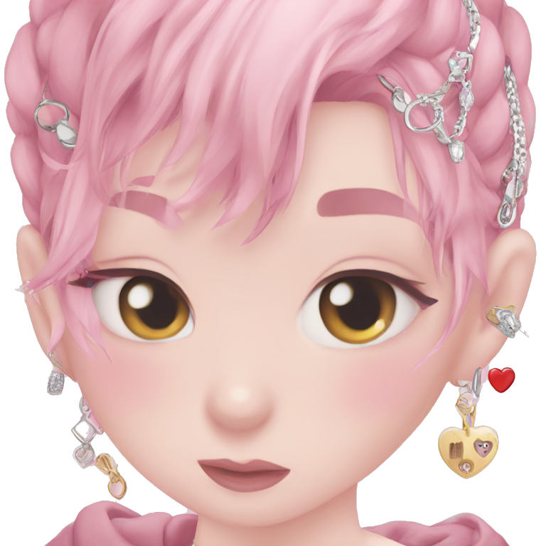 pink hair pretty jewelry emoji