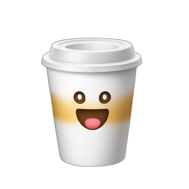 White disposable cup for coffee emoji