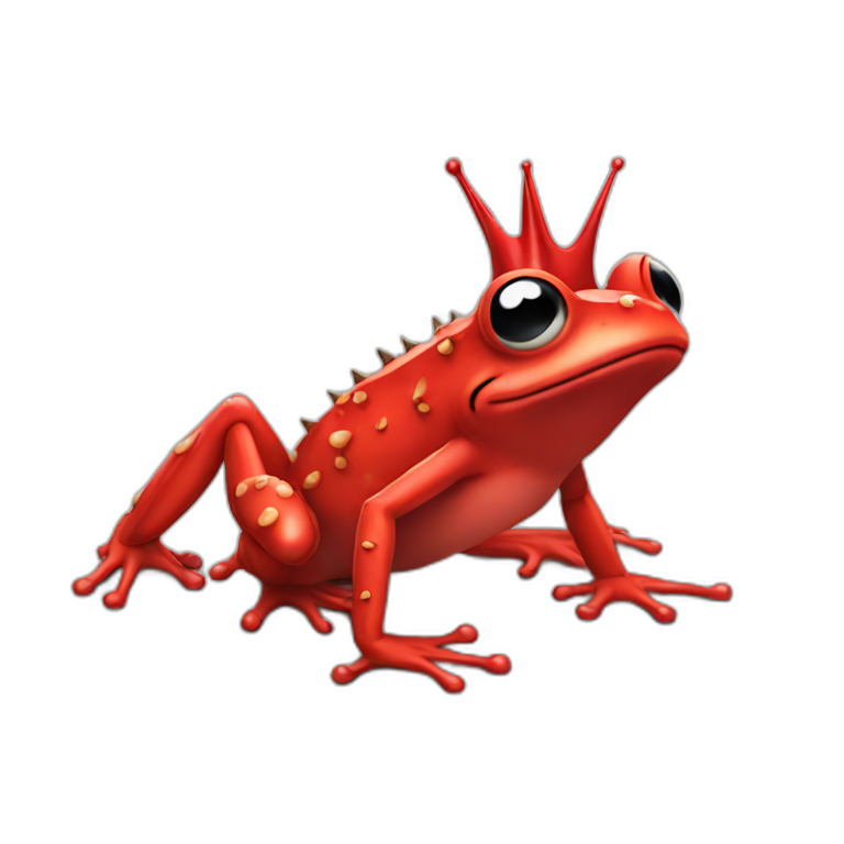 Red frog with spikes emoji