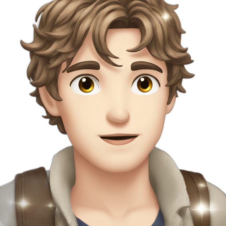 mysterious brown-eyed boy portrait emoji