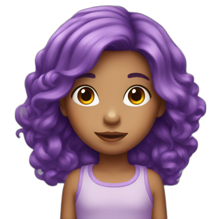 little girl with purple hair emoji