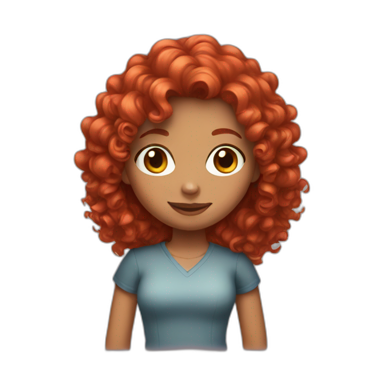 girl with curly red hair emoji