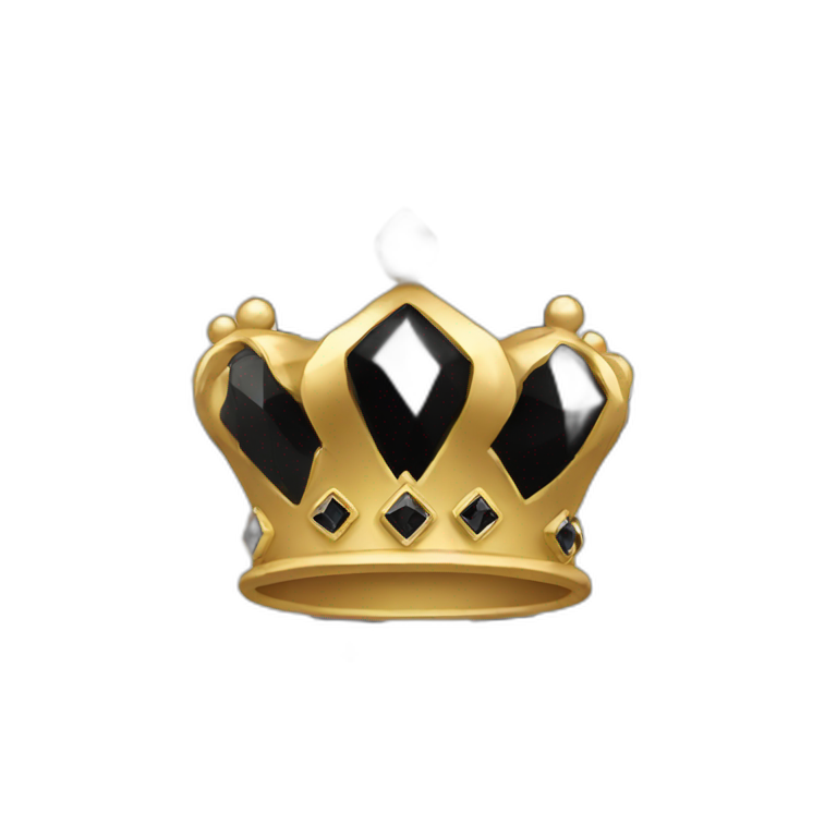 gold Black diamond crown emoji