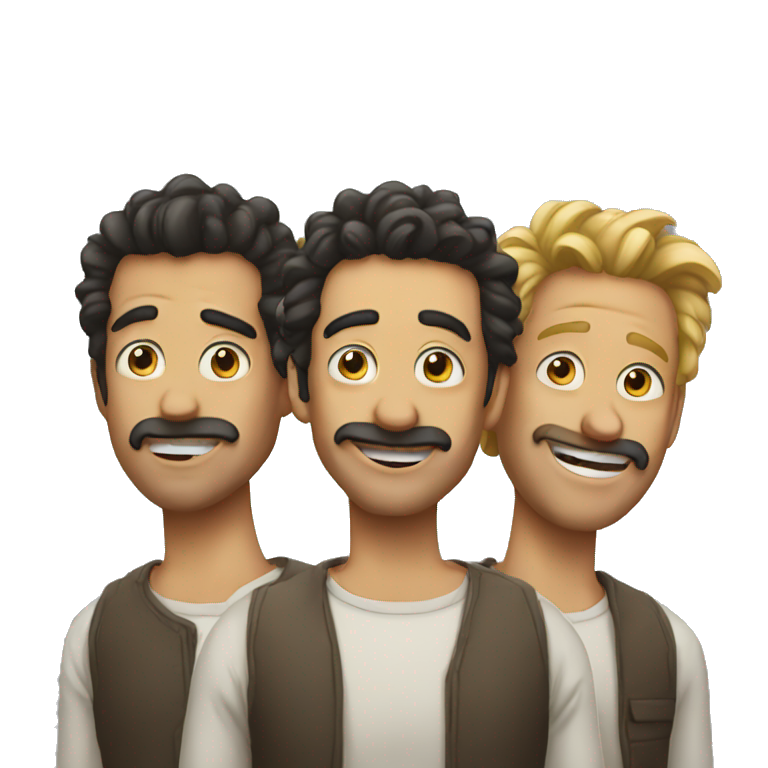 three crazy different mans emoji