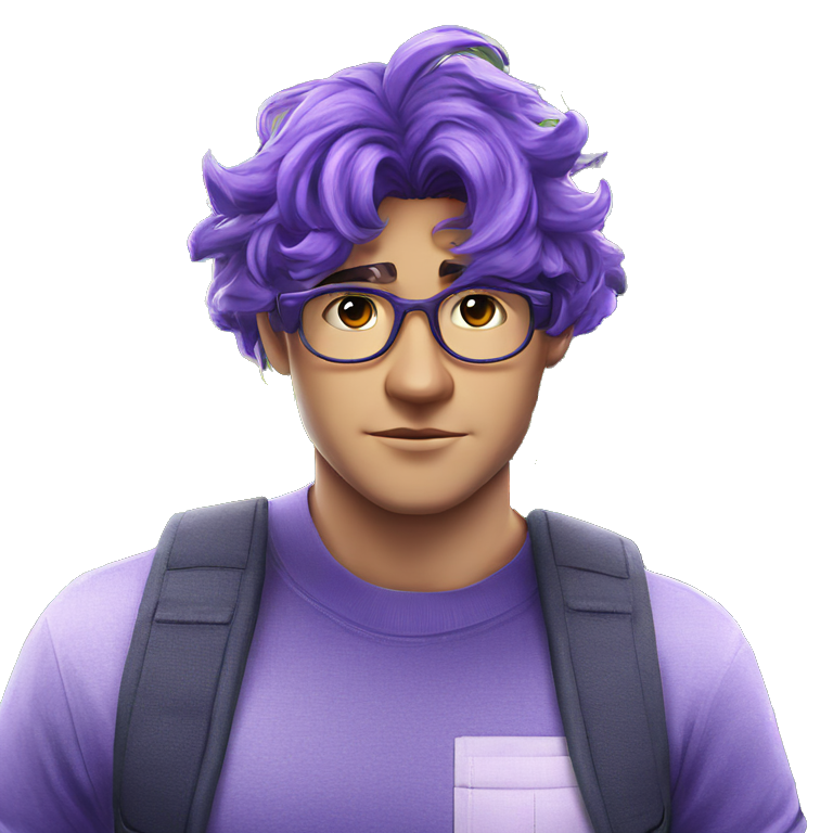 purple-haired man in glasses emoji