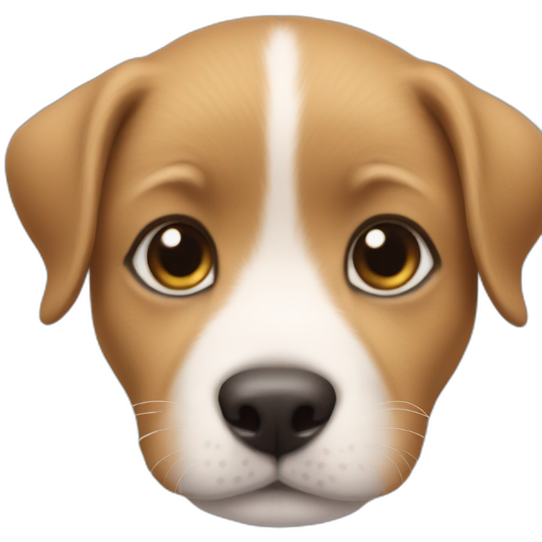 Puppy face on human emoji