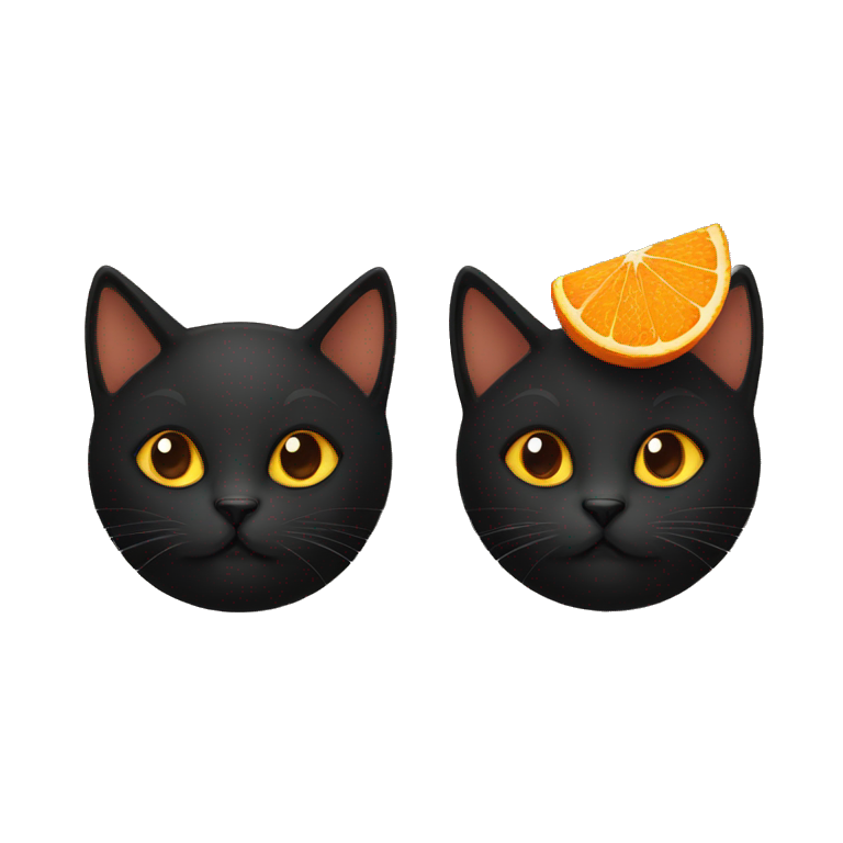 Black cat and orange Cat  emoji