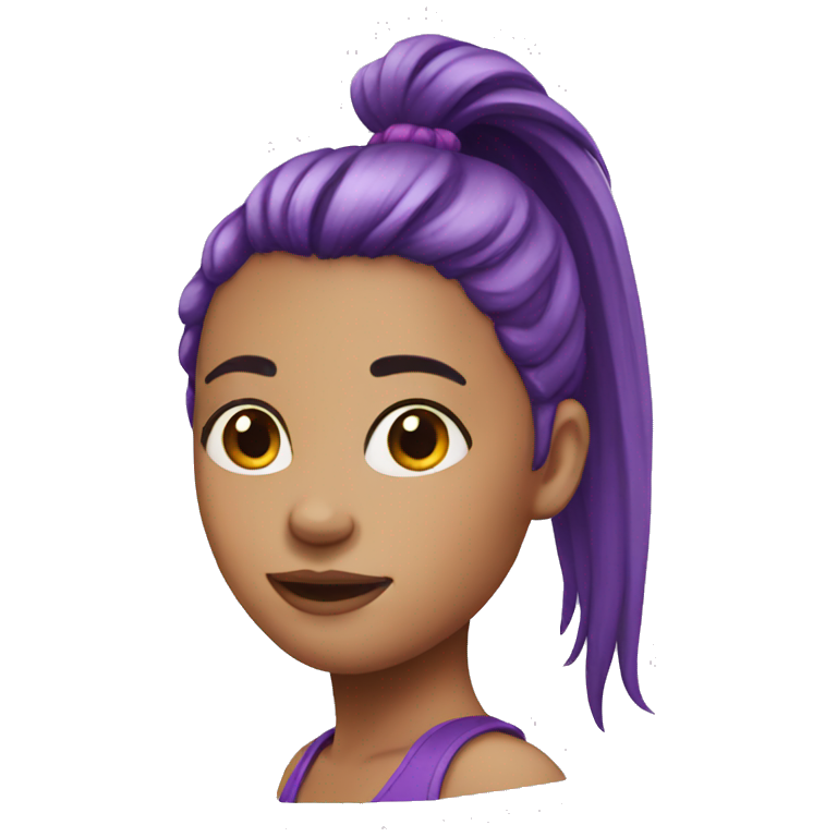 Girl with ponytail purple hair emoji
