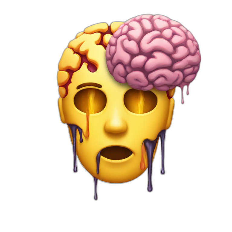 like the melting face emoji but a brain emoji