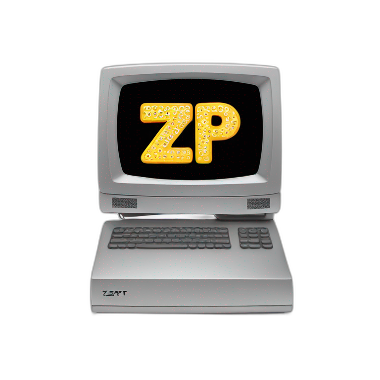 computer flat screen with letters "ZTP" displayed emoji