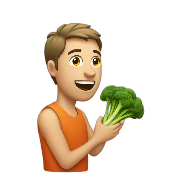 man eating vegetable emoji