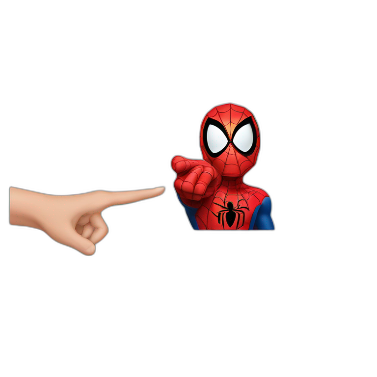wanda pointing finger at spiderman emoji